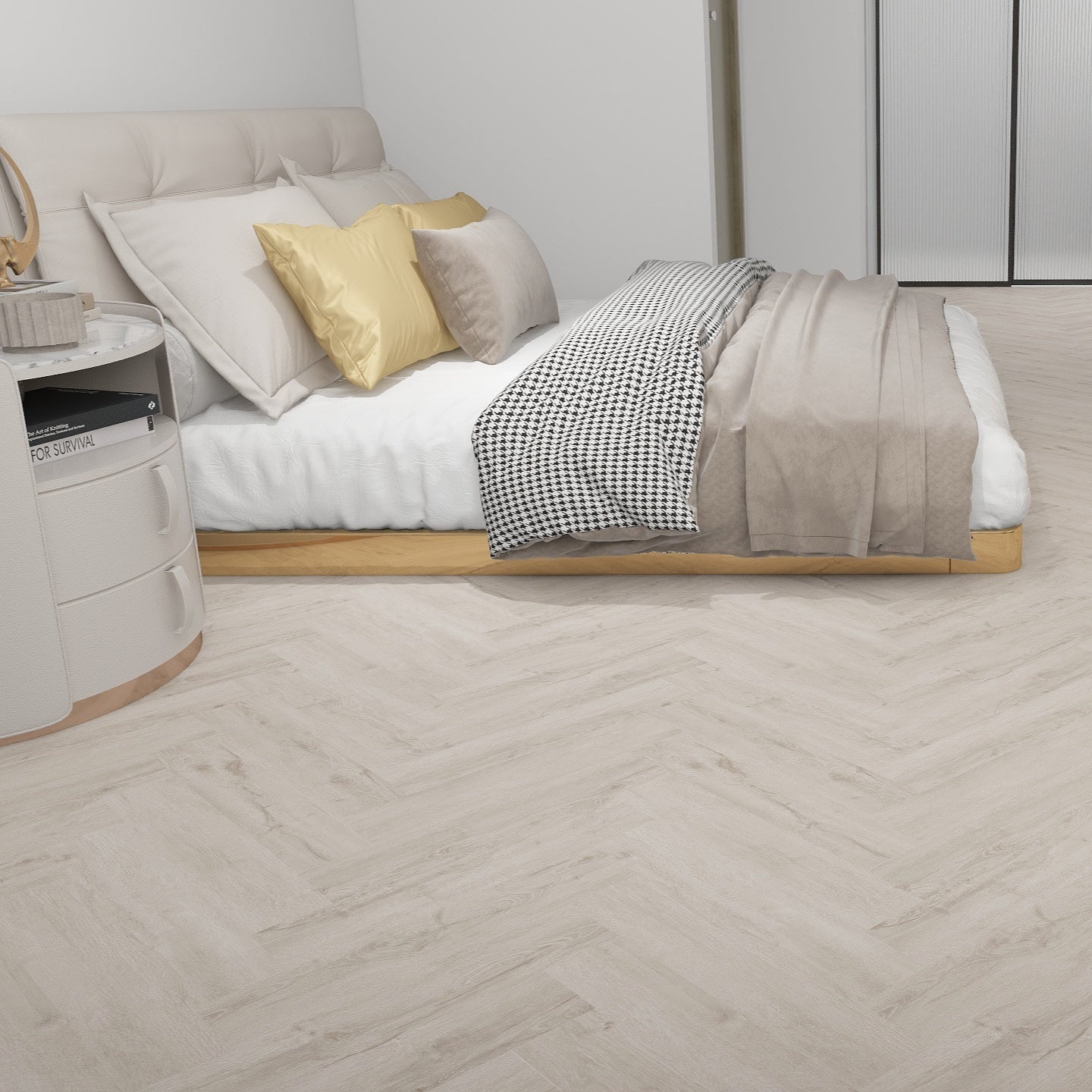 8mm Herringbone Cherry Rose